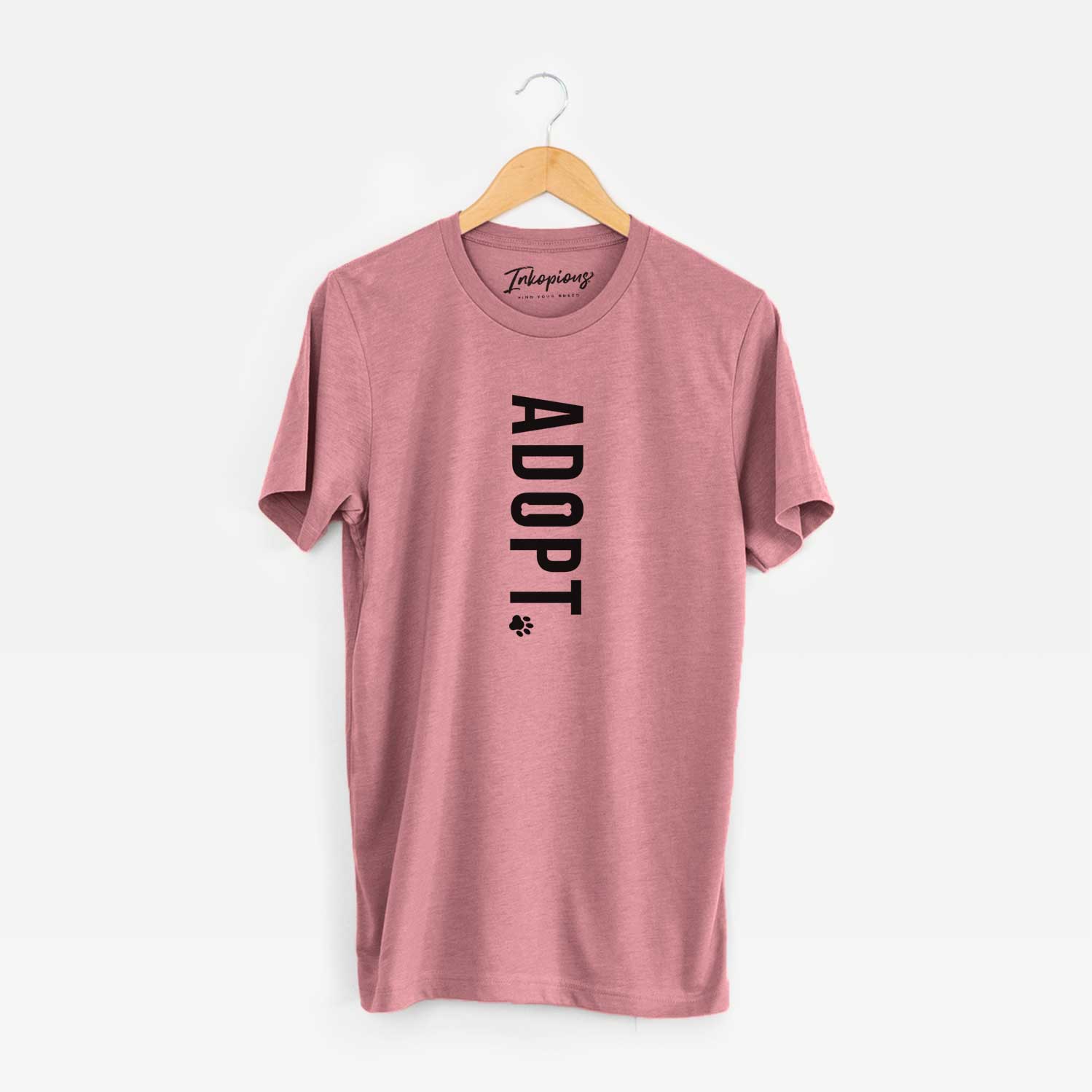 'Adopt' design on a Mauve Unisex crewneck