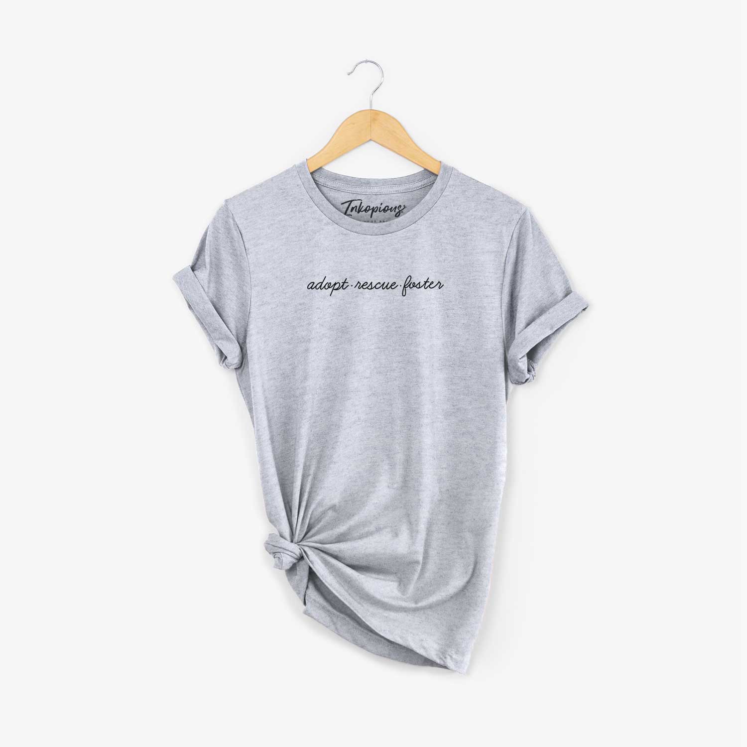 'Adopt - Rescue - Foster' design on a Grey Unisex crewneck