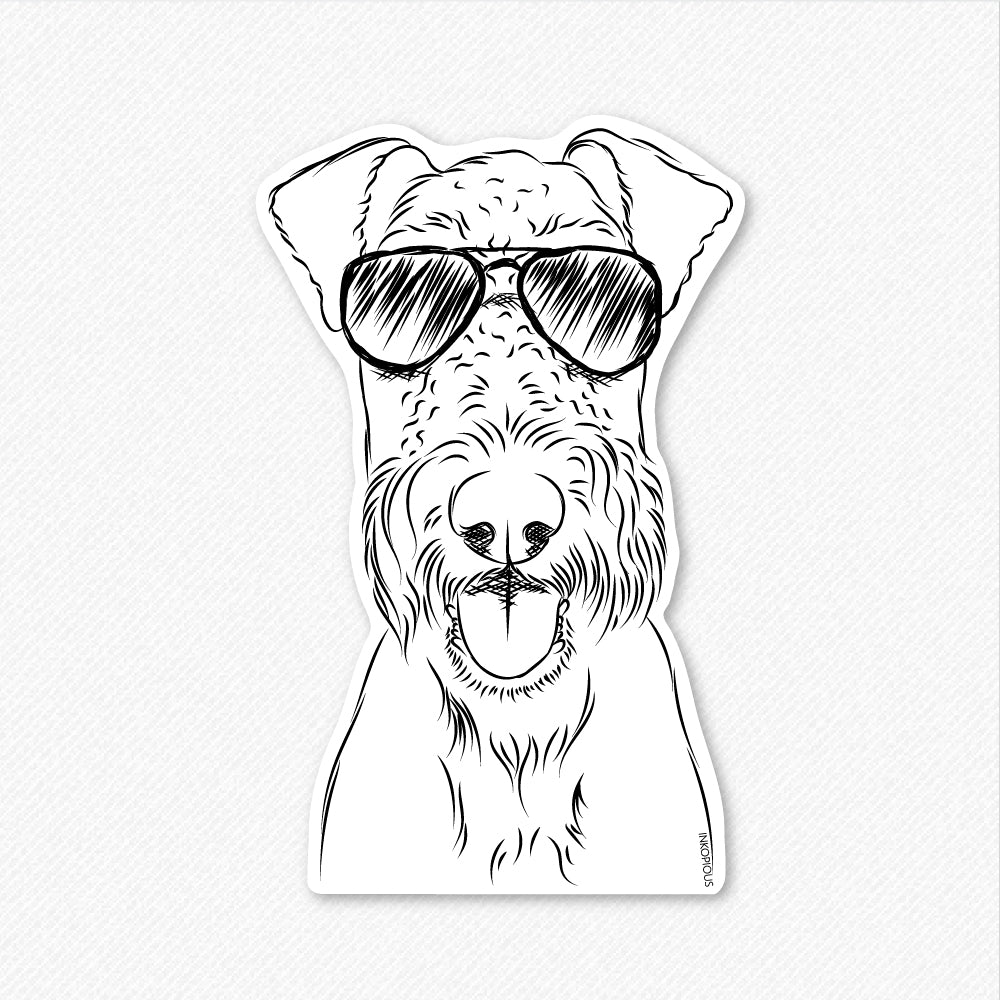 'Andy the Airedale Terrier' design on a decal sticker