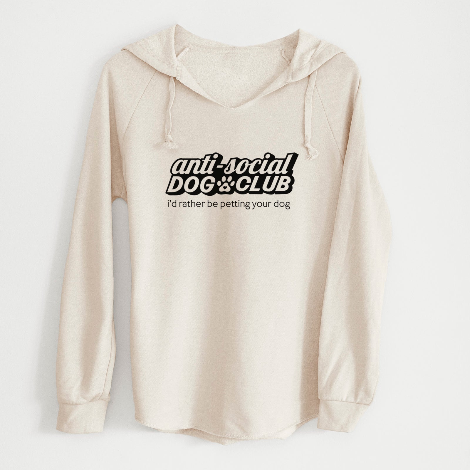 'Anti Social Dog Club' design on a Bone Cali Wave Hooded Sweatshirt