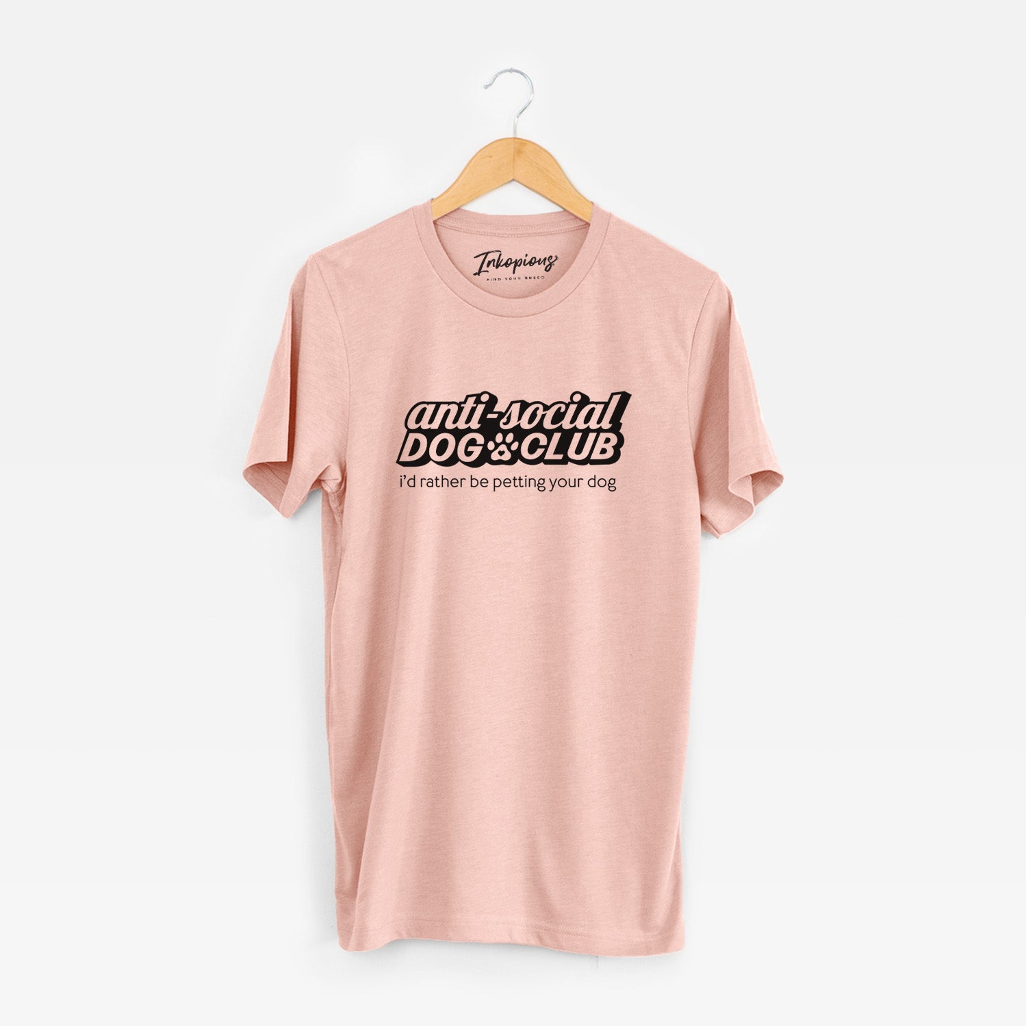 'Anti Social Dog Club' design on a Peach Unisex crewneck