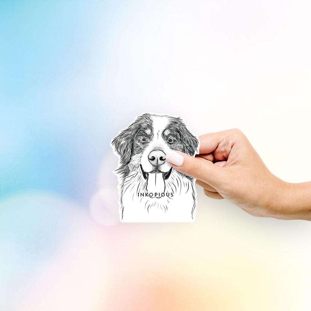 Hand-drawn sketch of a Blaze The Bernese Mountain Dog on a Berner decal sticker