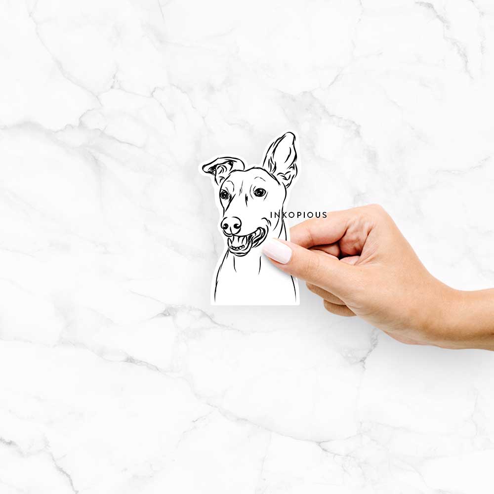 Hand-drawn sketch of a the Greyhound on a Frosty decal sticker
