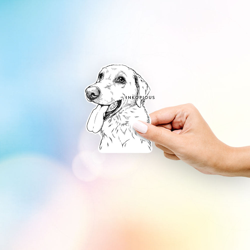 Hand-drawn sketch of Purl the British Lab on a Sticker decal sticker