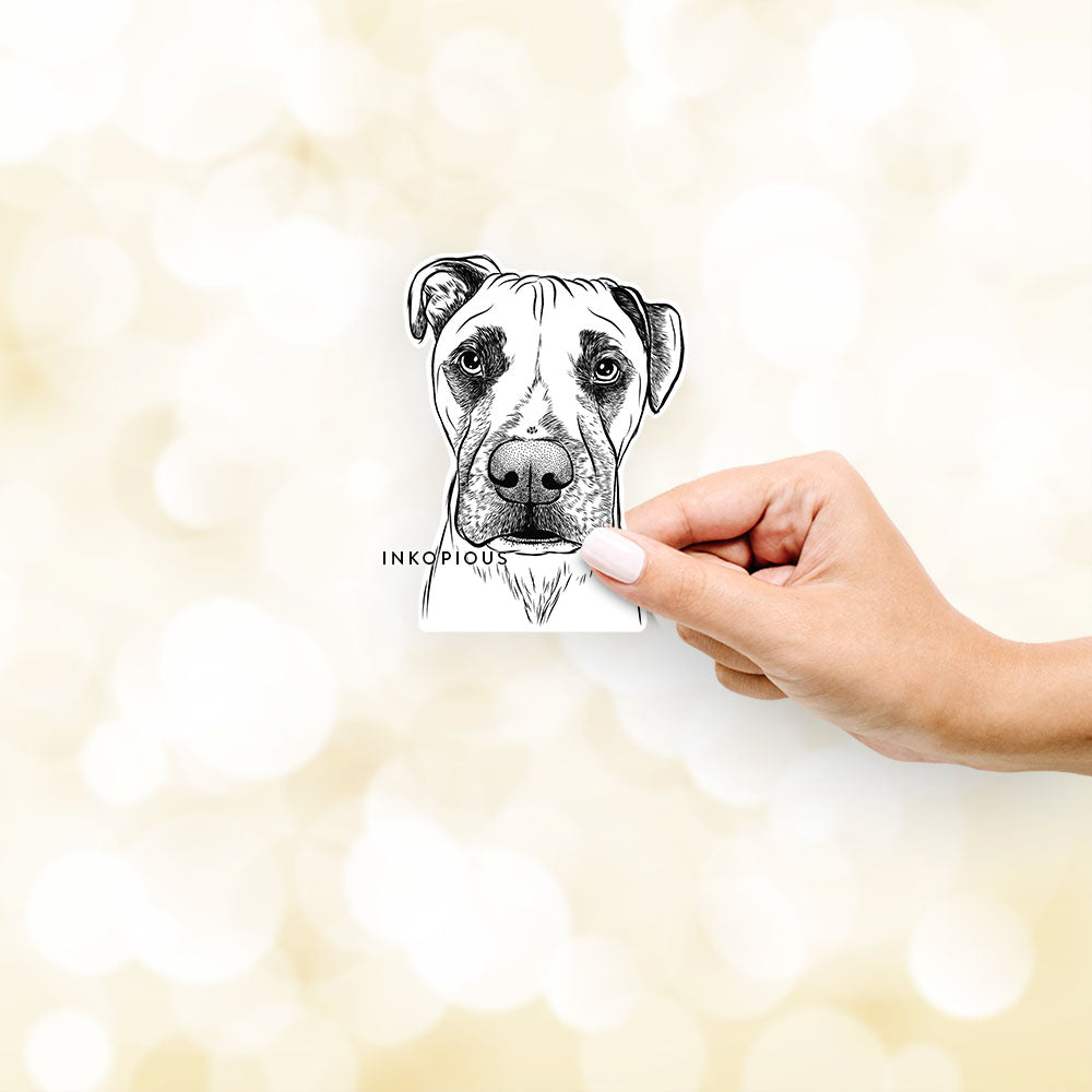 Hand-drawn sketch of Waylon the Boxane on a Sticker decal sticker