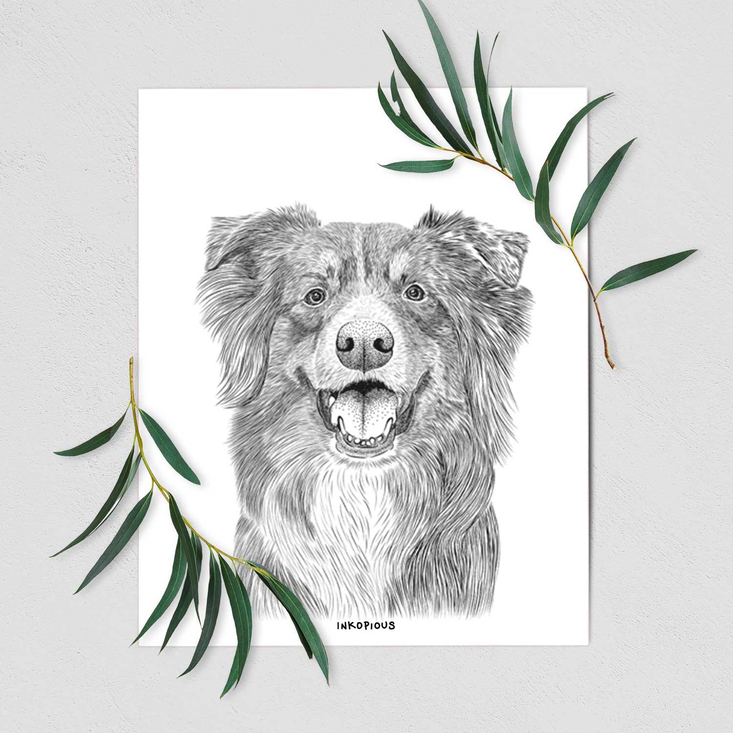Aussie Parker the Australian Shepherd Art Print