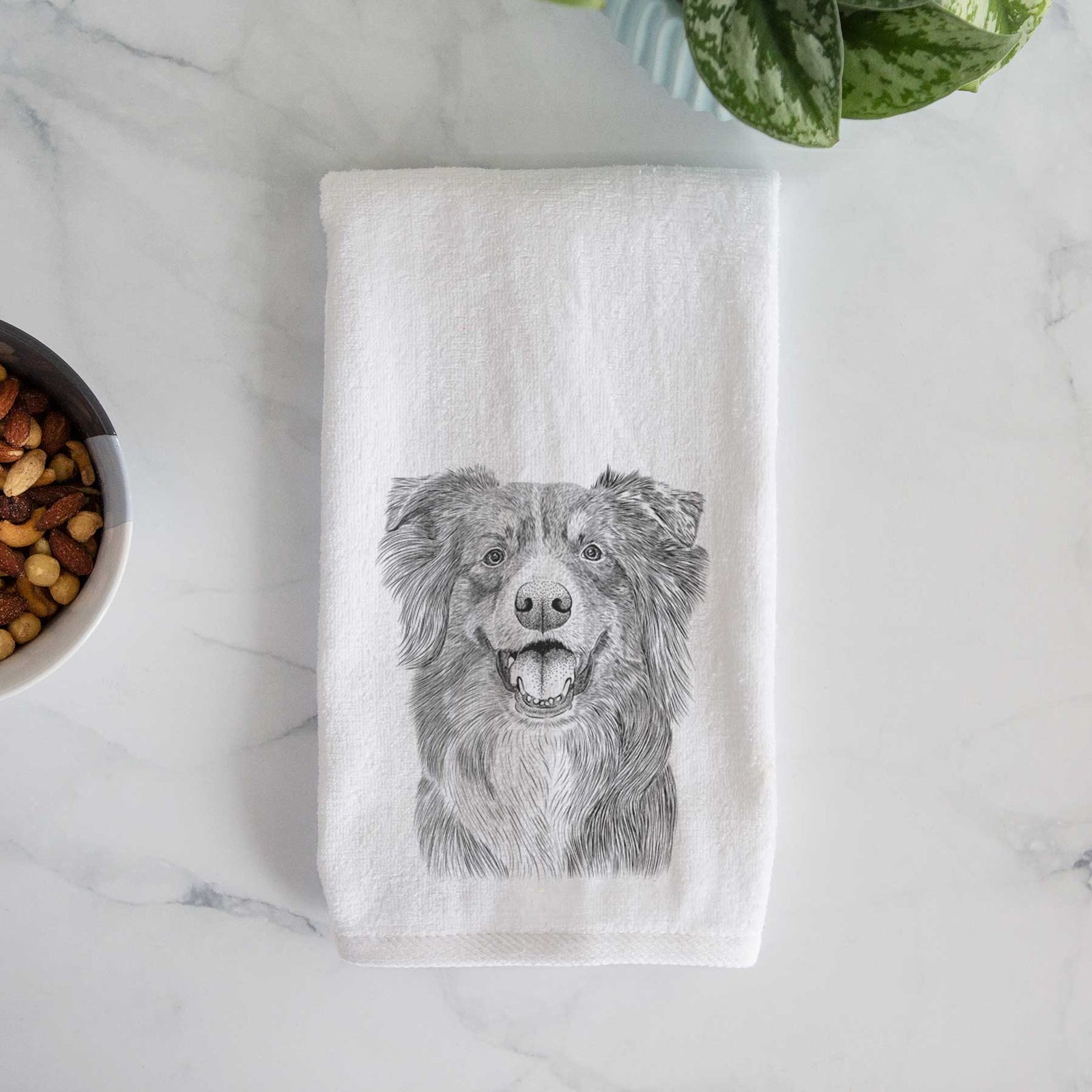 Aussie Parker the Australian Shepherd Decorative Hand Towel