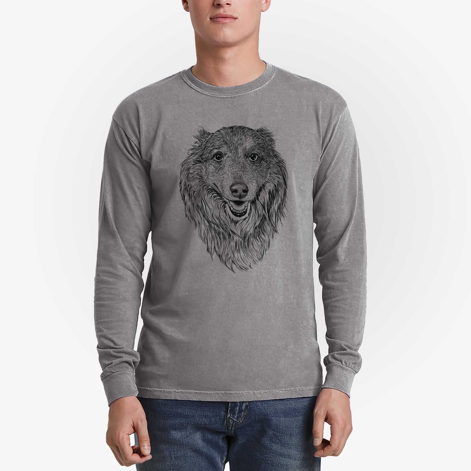 Bare Addie the Collie Mix - Heavyweight 100% Cotton Long Sleeve