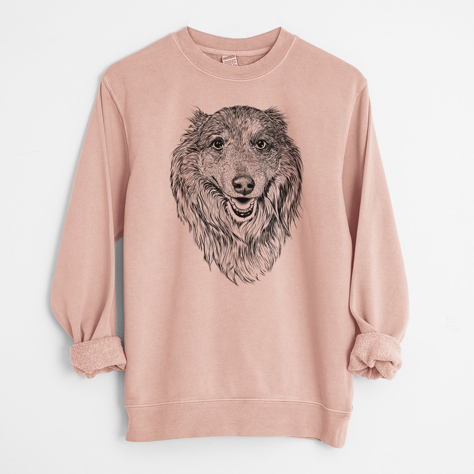 Bare Addie the Collie Mix - Unisex Pigment Dyed Crew Sweatshirt
