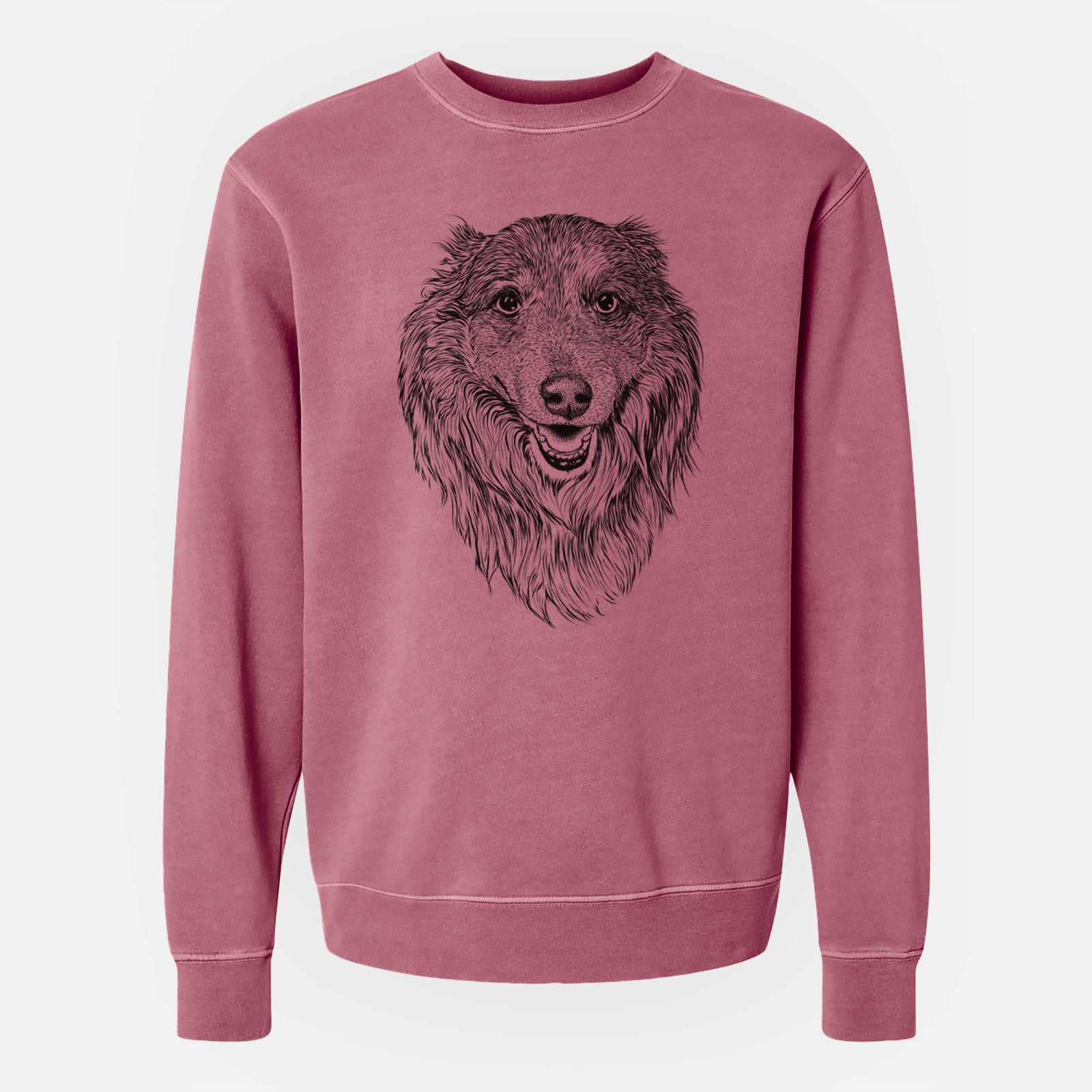 Bare Addie the Collie Mix - Unisex Pigment Dyed Crew Sweatshirt