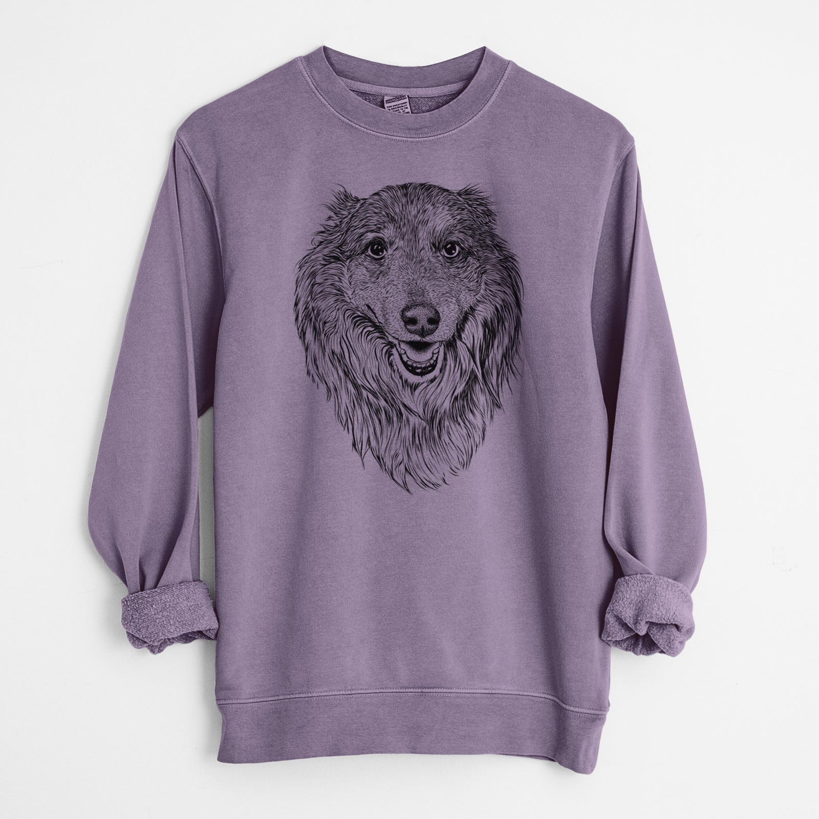 Bare Addie the Collie Mix - Unisex Pigment Dyed Crew Sweatshirt