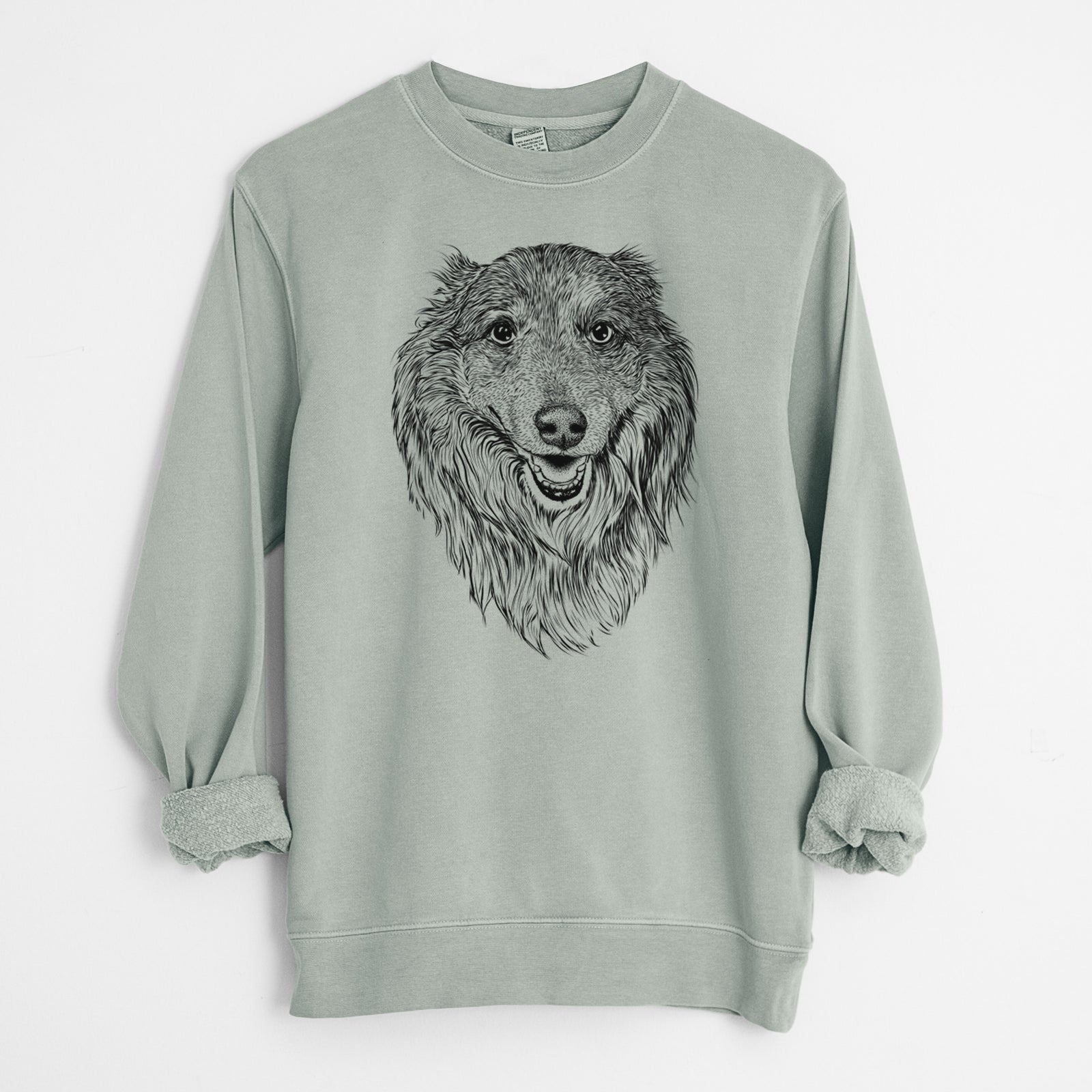Bare Addie the Collie Mix - Unisex Pigment Dyed Crew Sweatshirt