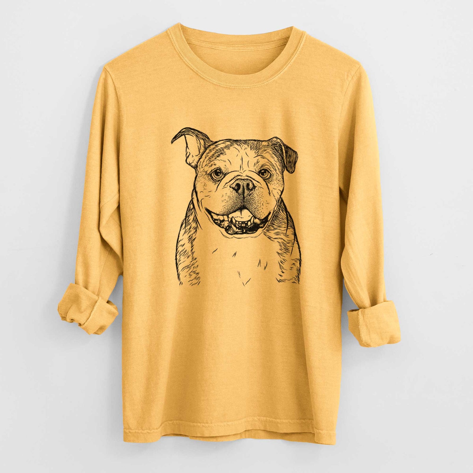 Bare Agatha the Boston Bulldog - Heavyweight 100% Cotton Long Sleeve