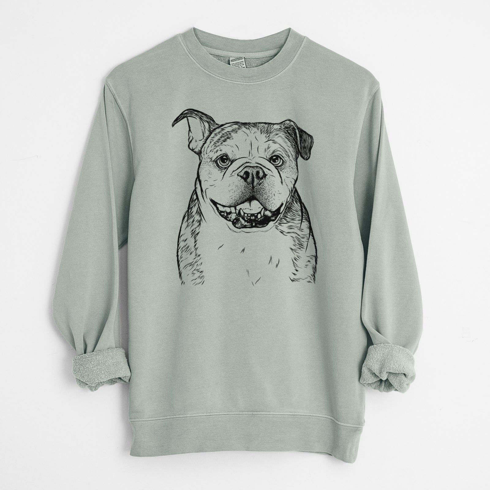 Bare Agatha the Boston Bulldog - Unisex Pigment Dyed Crew Sweatshirt