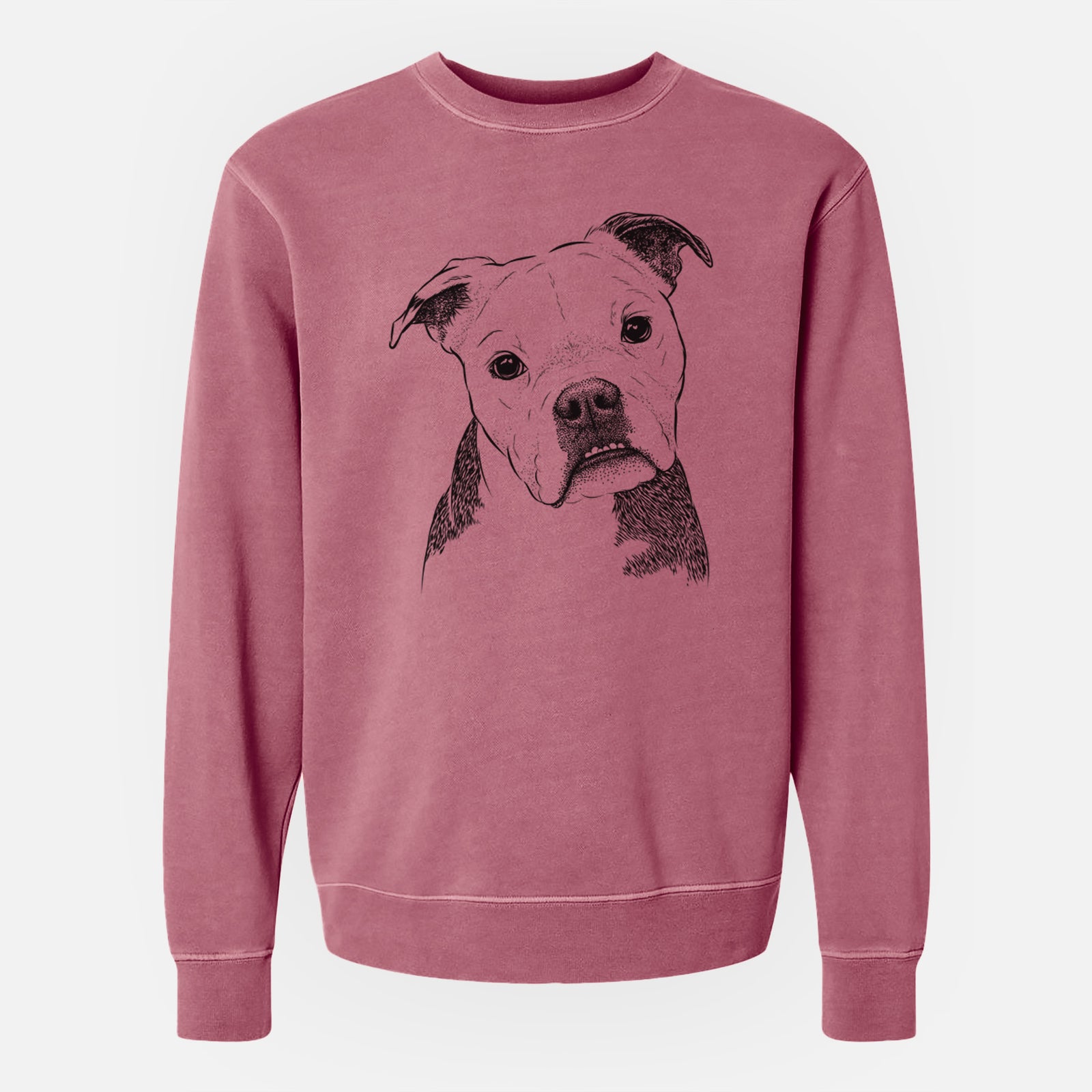 Bare Aggy the Olde English Bulldogge - Unisex Pigment Dyed Crew Sweatshirt