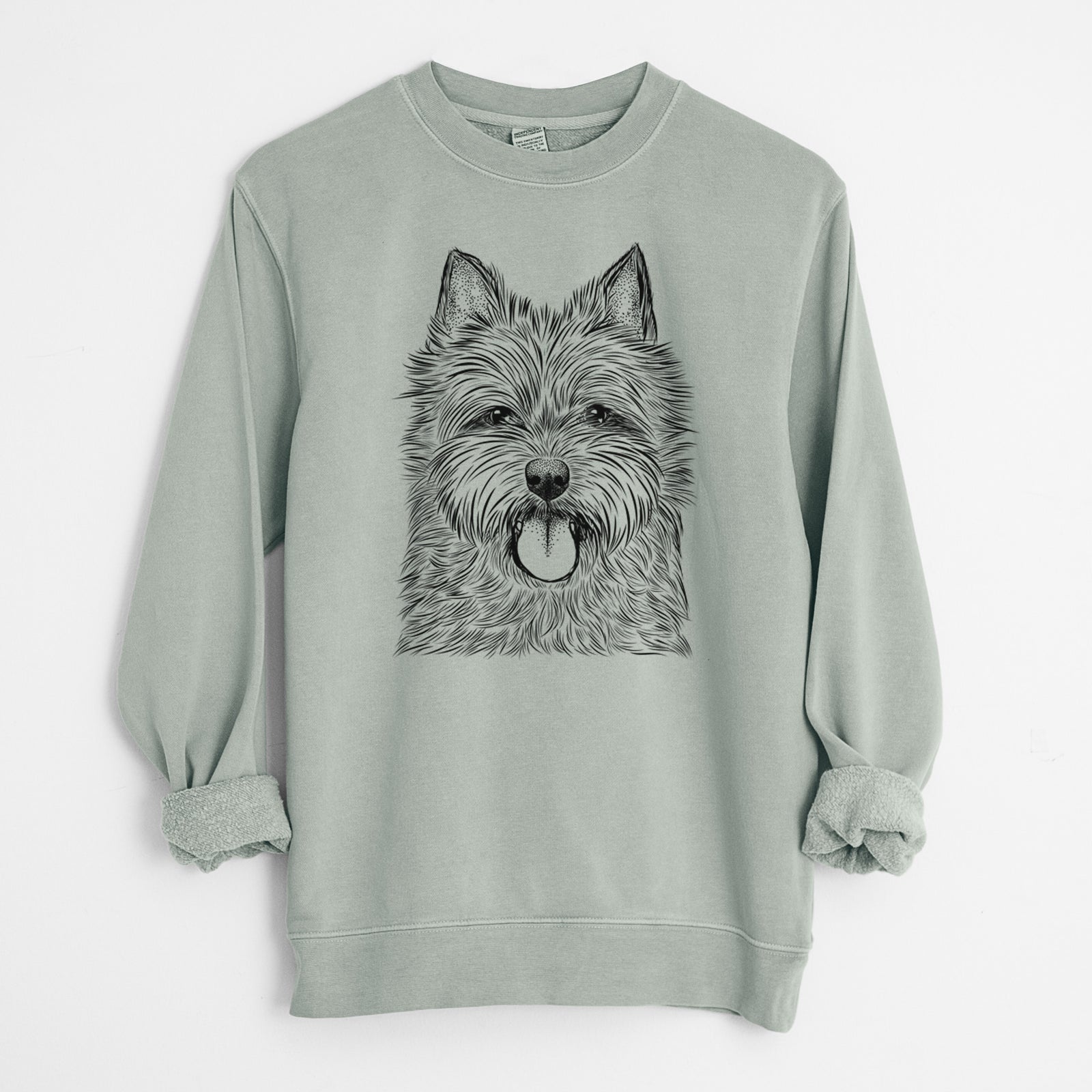 Bare Alfie the Norwich Terrier - Unisex Pigment Dyed Crew Sweatshirt