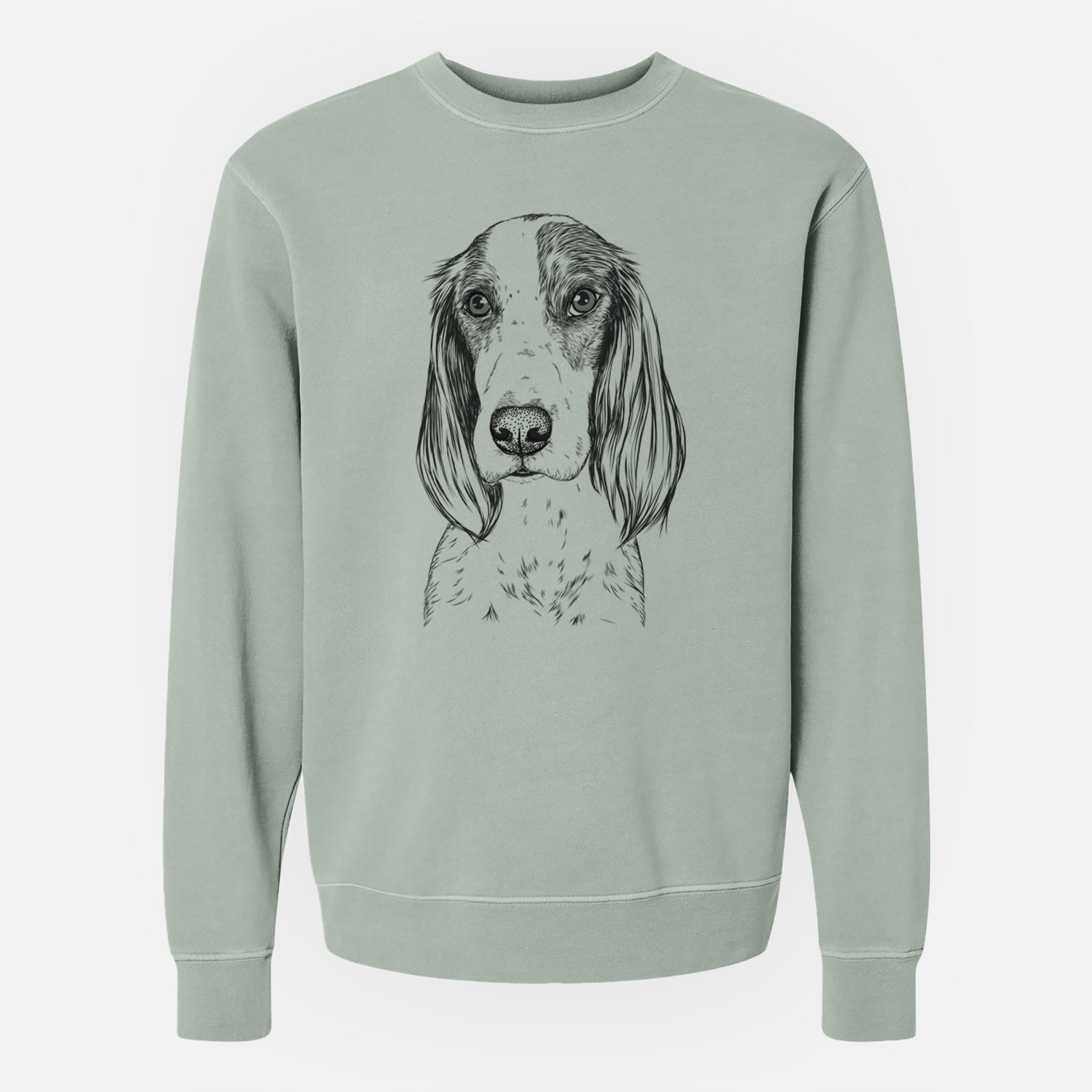 Bare Aline the Irish Red and White Setter - Unisex Pigment Dyed Crew Sweatshirt
