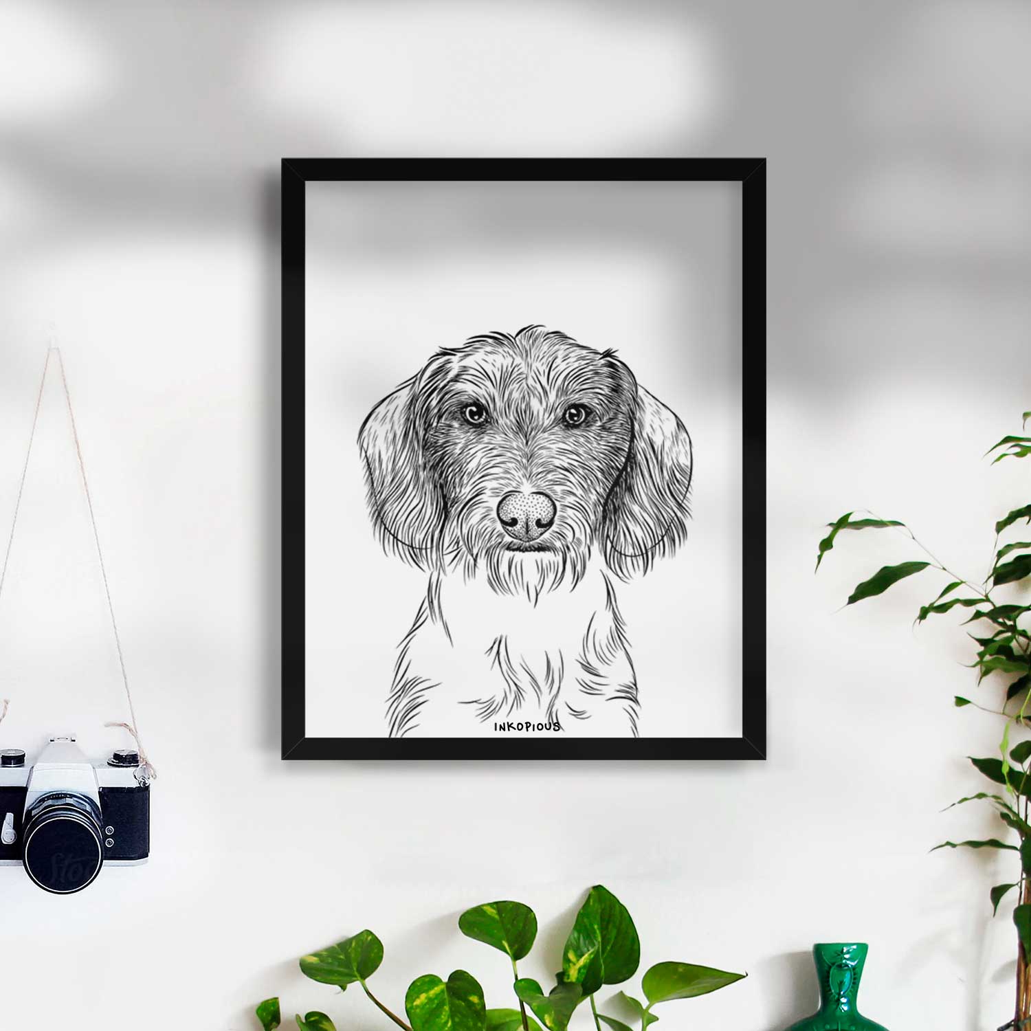 Almond the Wirehaired Dachshund Art Print