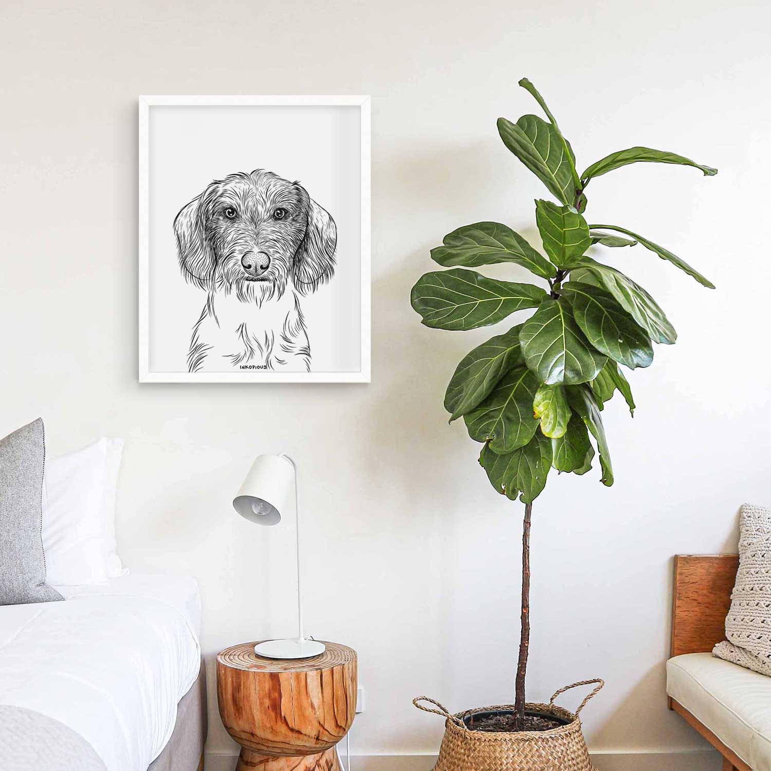 Almond the Wirehaired Dachshund Art Print