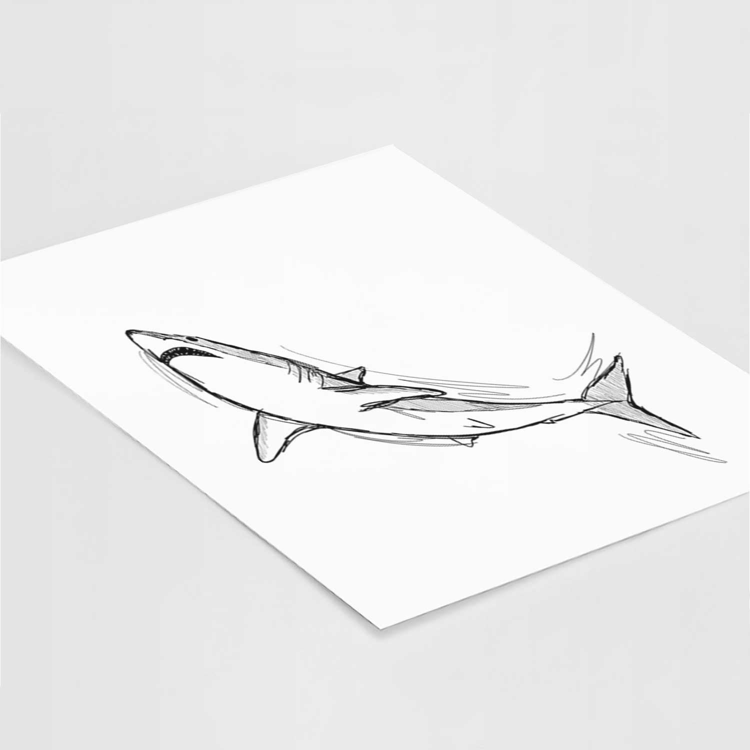 Anchor the Mako Shark Art Print