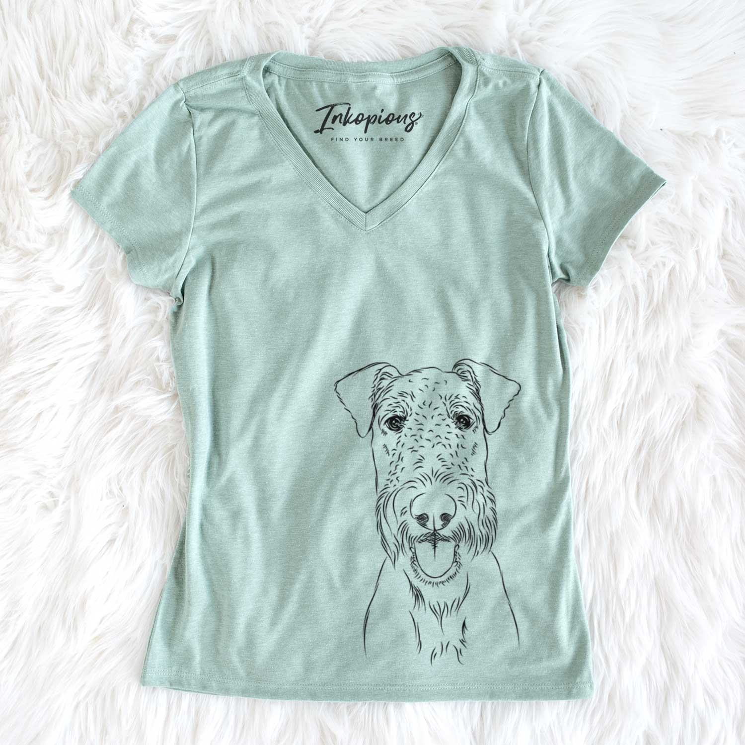 Bare Andy the Airedale Terrier - Women's V-neck Shirt