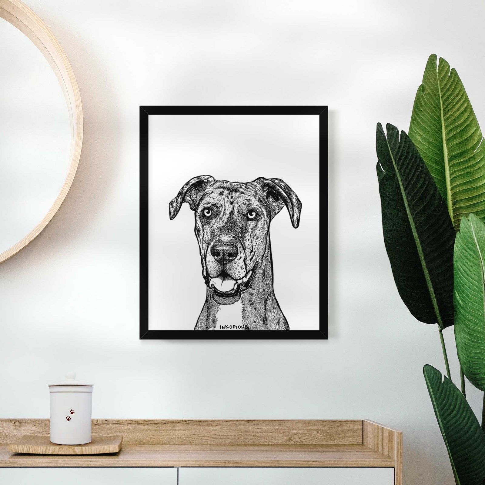 Athena the Merle Great Dane Art Print