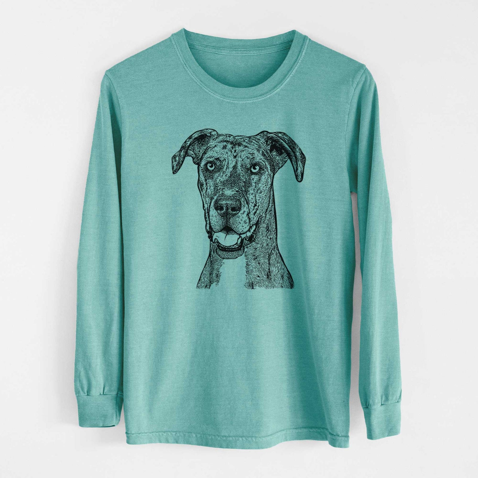 Bare Athena the Merle Great Dane - Heavyweight 100% Cotton Long Sleeve