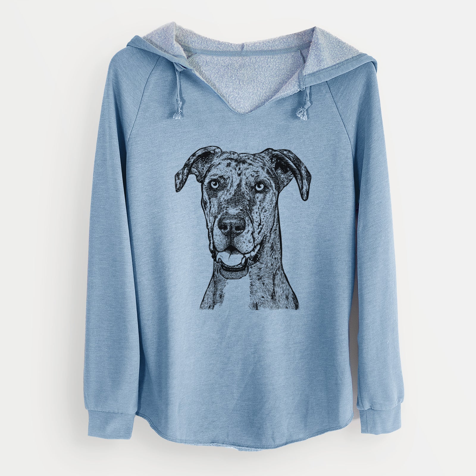 Bare Athena the Merle Great Dane - Cali Wave Hooded Sweatshirt