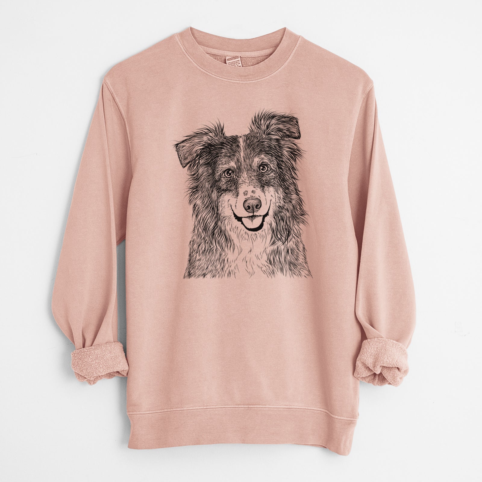 Bare Aushe the Australian Shepherd - Unisex Pigment Dyed Crew Sweatshirt