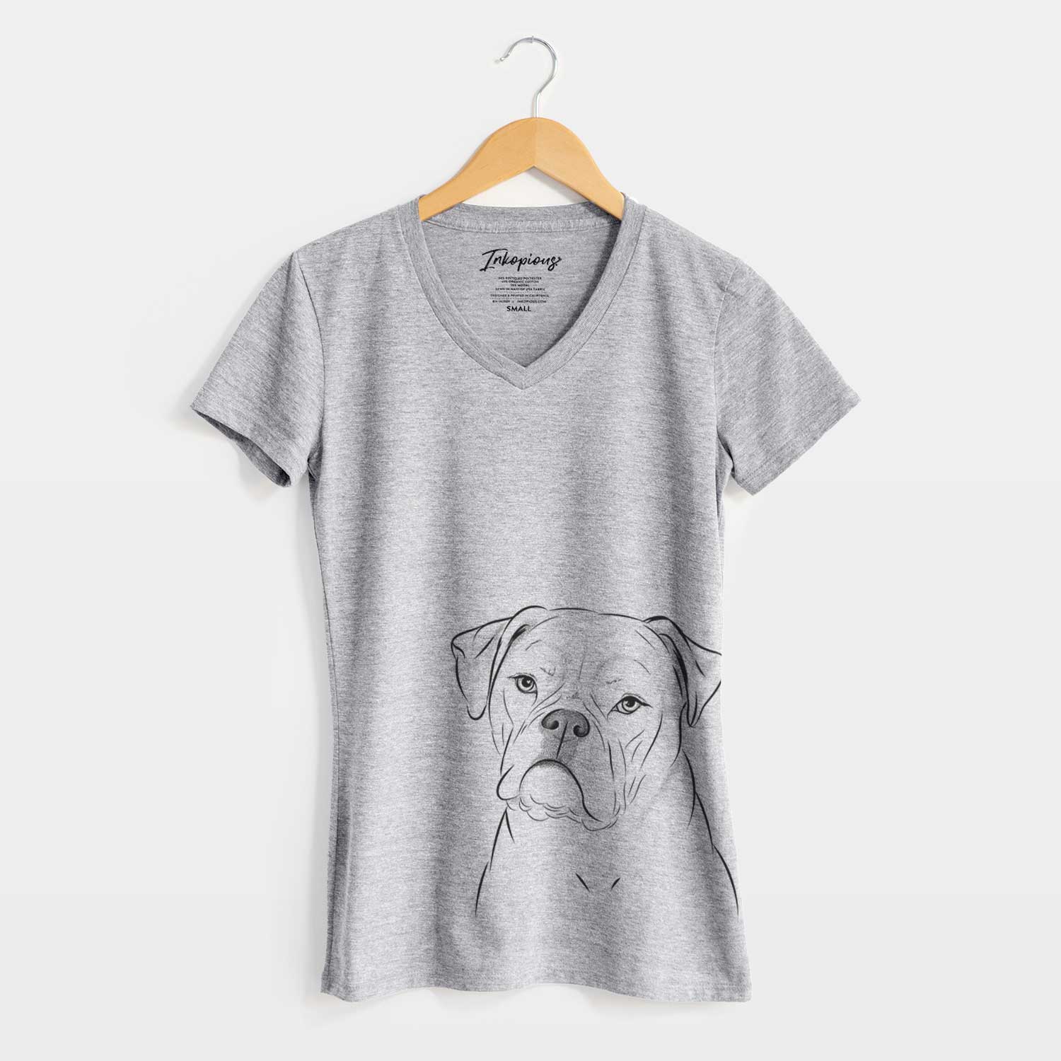 Bare Babe the AmericanBulldog - Women's V-neck Shirt