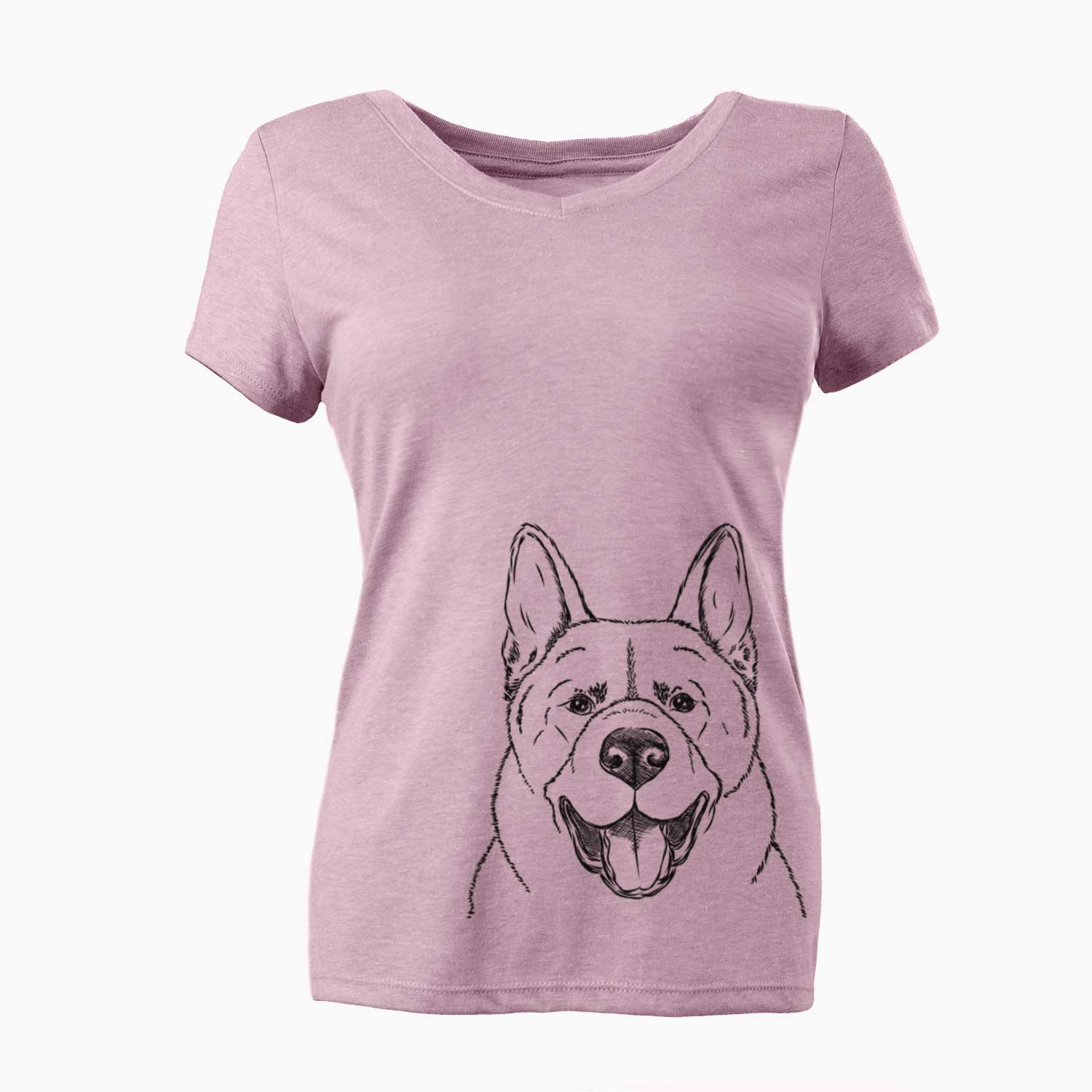 Bare Baku the Akita - Women's V-neck Shirt