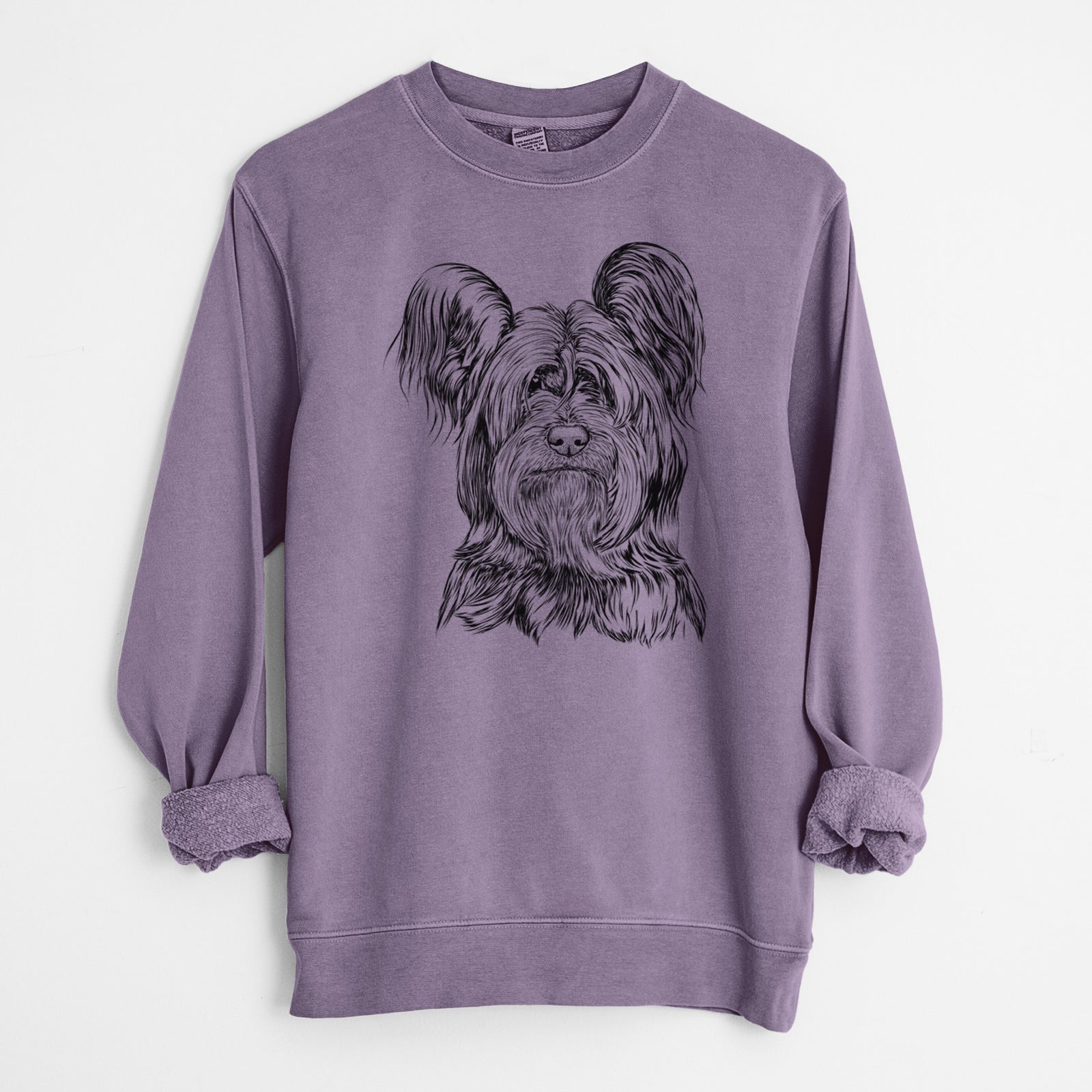 Bare Bandit the Skye Terrier - Unisex Pigment Dyed Crew Sweatshirt