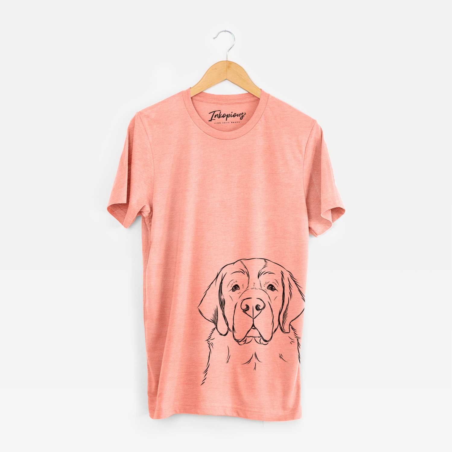 Hand-drawn sketch of Barry the Saint Bernard on a Sunset Bella Canvas Unisex Crewneck