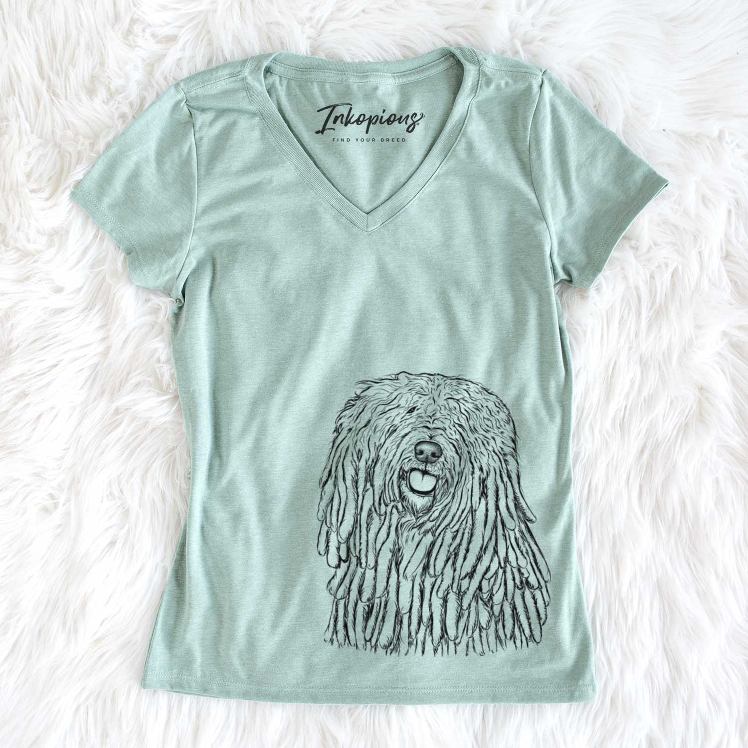 Bare Barry the Komondor - Women's V-neck Shirt