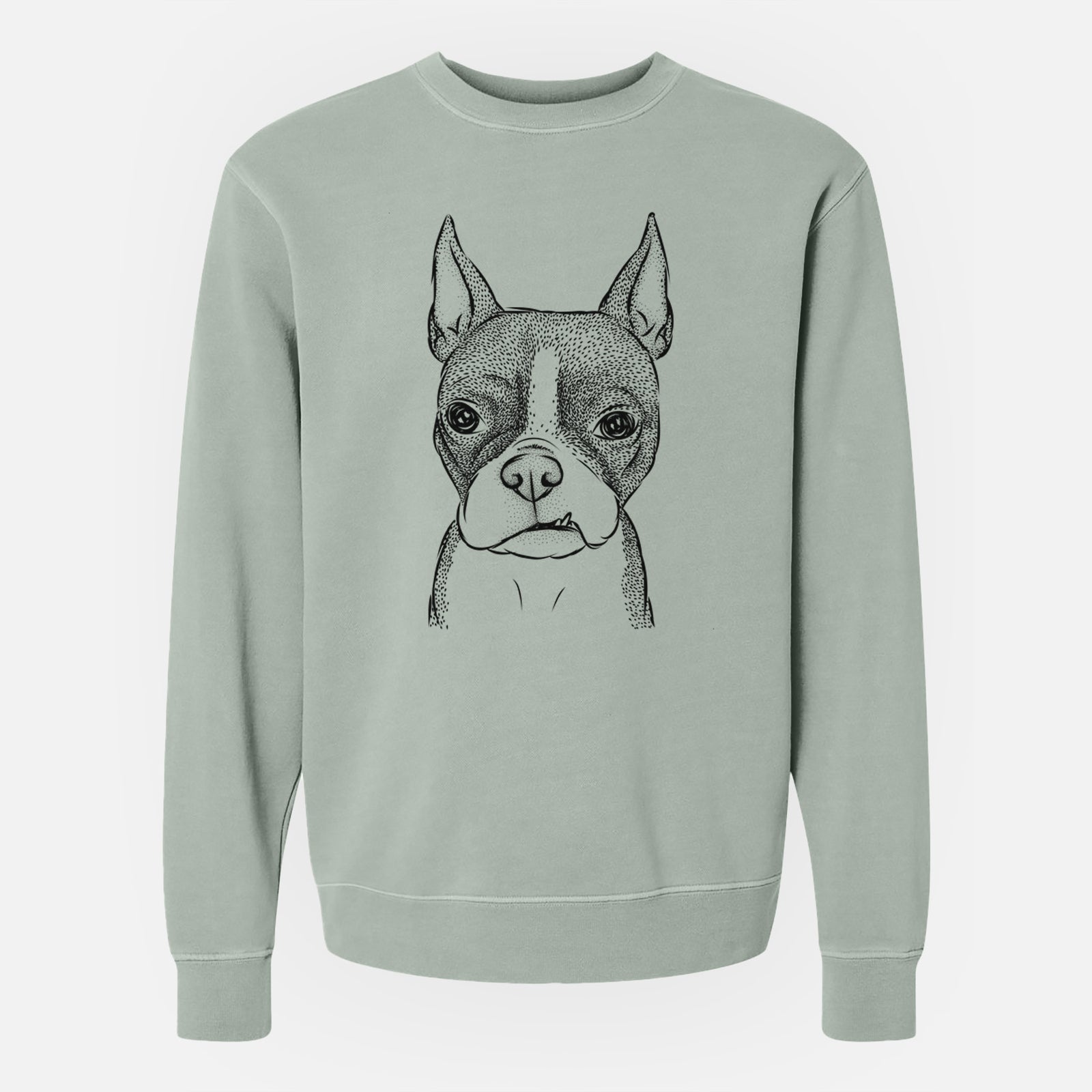 Bare Bean the Boston Terrier - Unisex Pigment Dyed Crew Sweatshirt