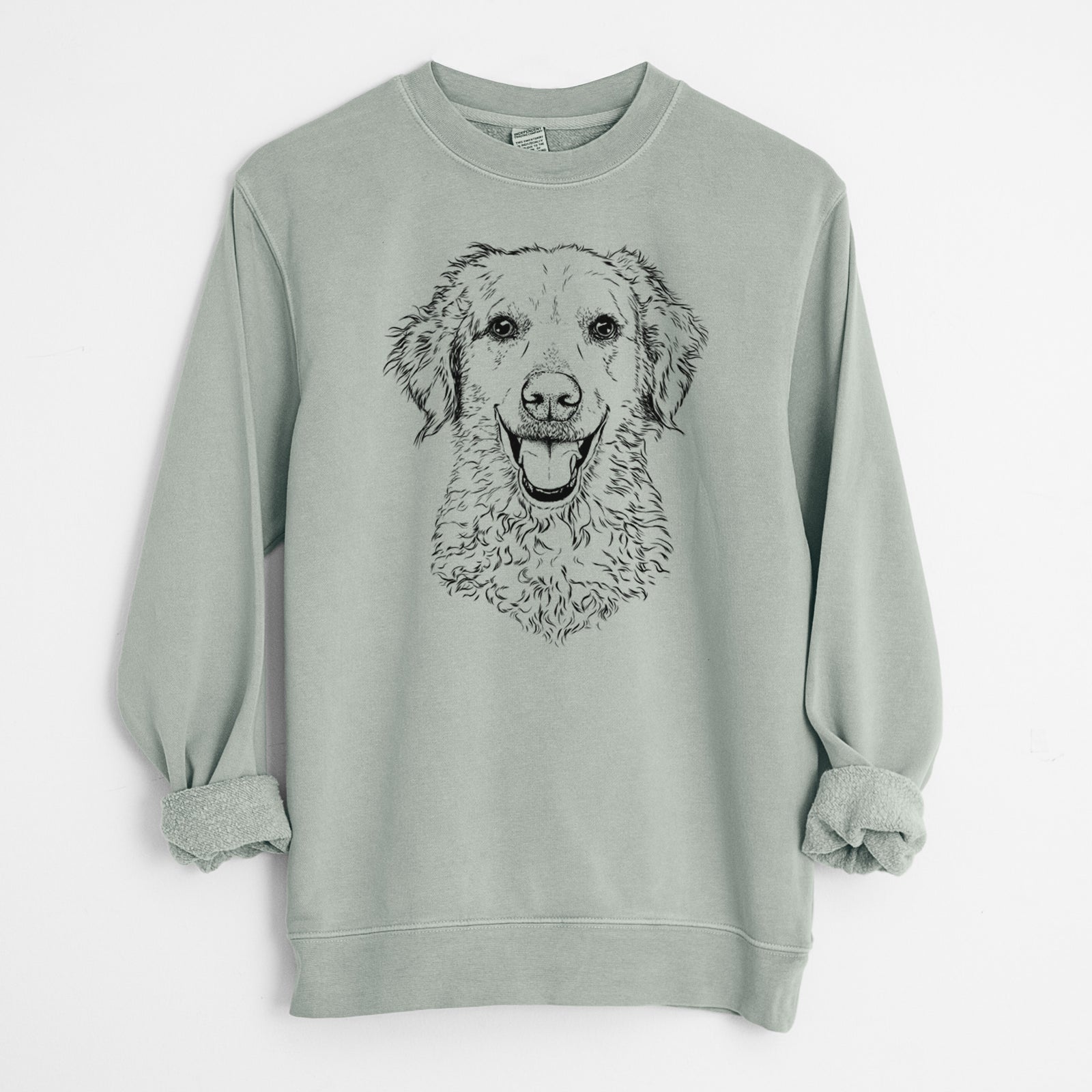 Bare Bella Bean the Goldendoodle - Unisex Pigment Dyed Crew Sweatshirt