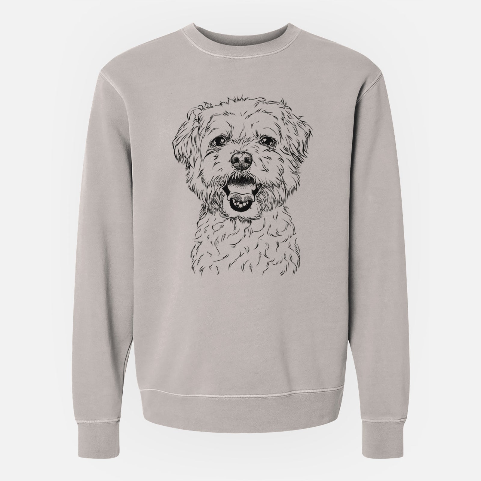 Bare Belle the Maltipoo - Unisex Pigment Dyed Crew Sweatshirt
