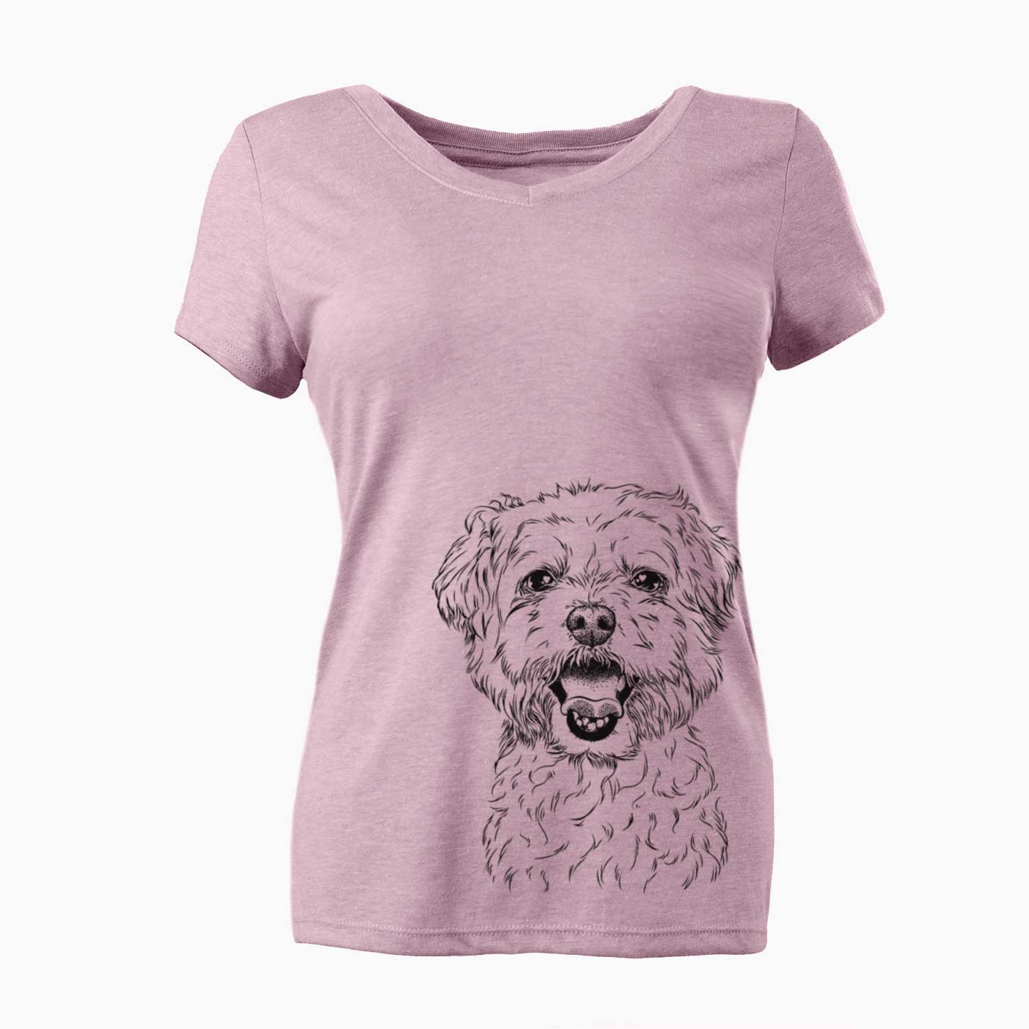 Bare Belle the Maltipoo - Women's V-neck Shirt