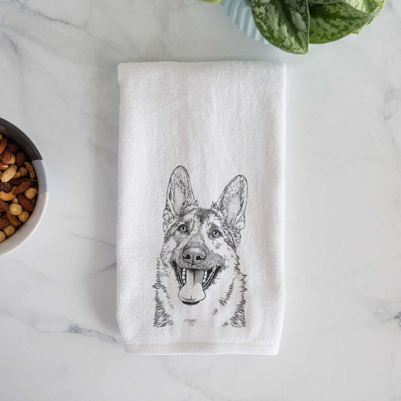 Benson the German Shepherd Decorative Hand Towel