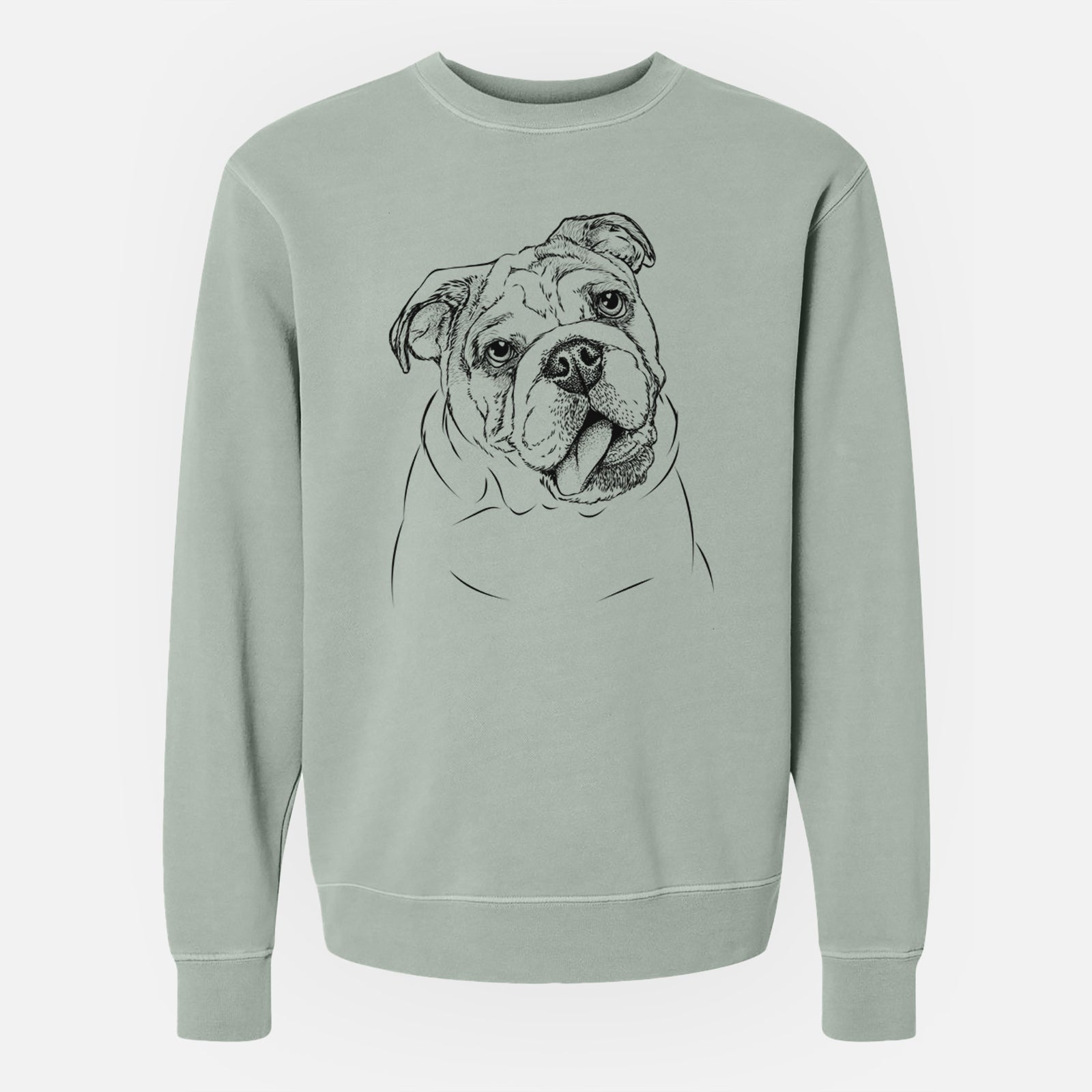 Bare Benson the English Bulldog - Unisex Pigment Dyed Crew Sweatshirt