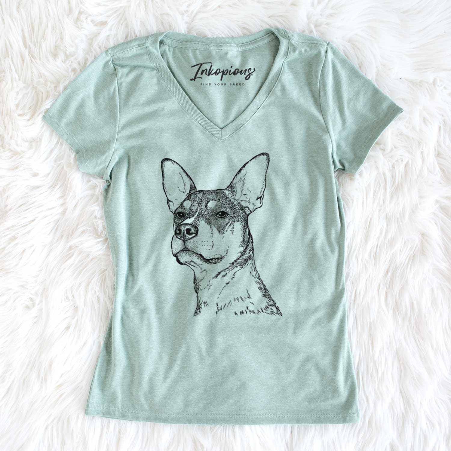 Bare Bill the Heeler Mix - Women's V-neck Shirt