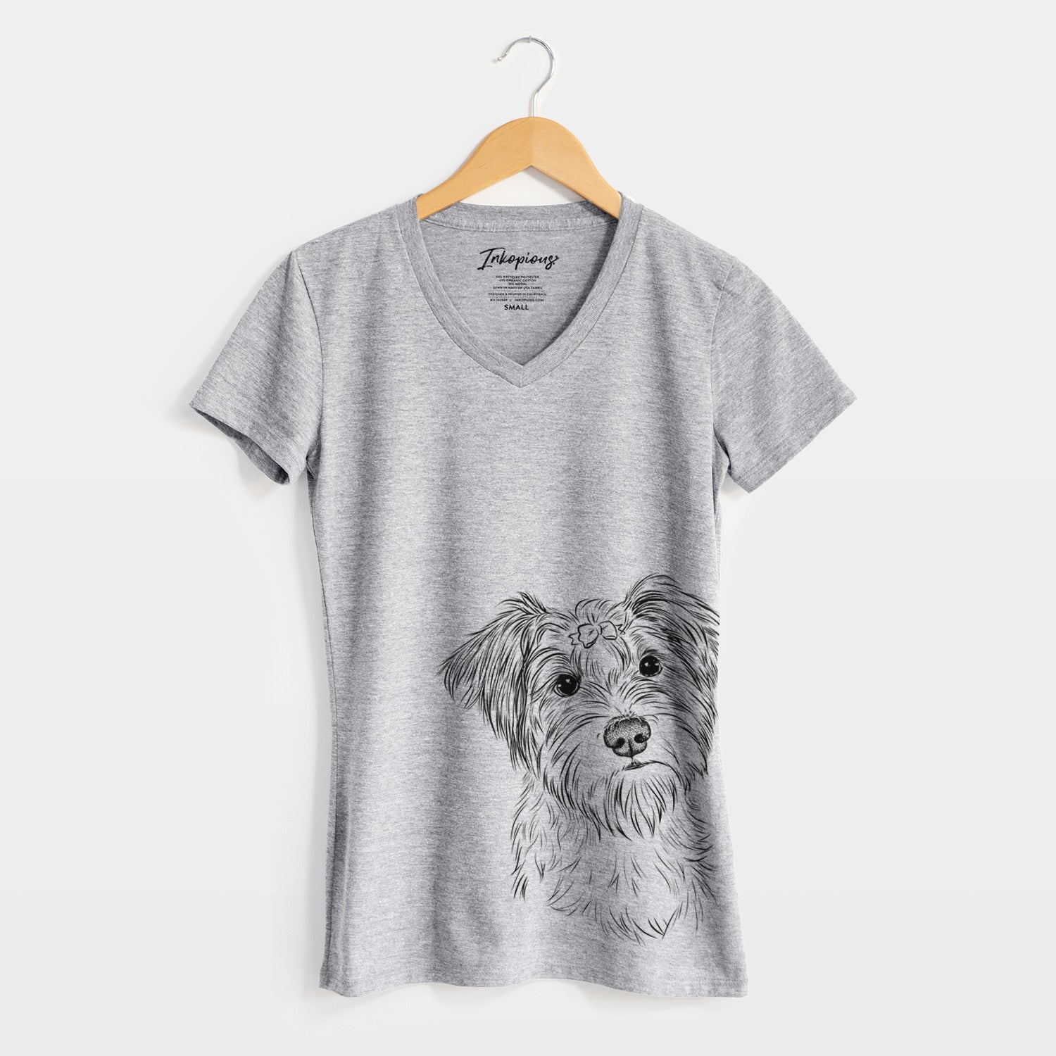 Bare Birdee the Schnauzer Mix - Women's V-neck Shirt