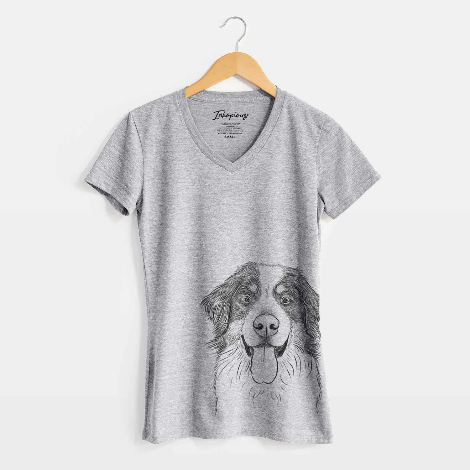 Bare Blaze the Bernese Mountain Dog - Women's V-neck Shirt