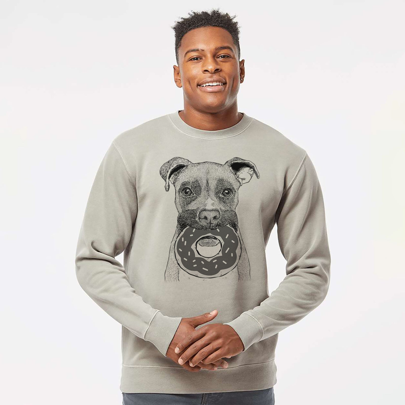 Bare Bo the Boxer - Unisex Pigment Dyed Crew Sweatshirt