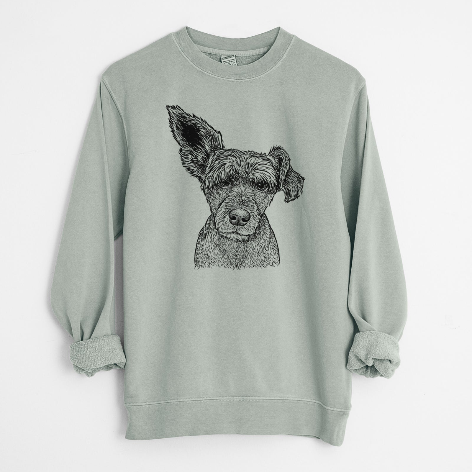 Bare Boodles the Schnauzer Mix - Unisex Pigment Dyed Crew Sweatshirt