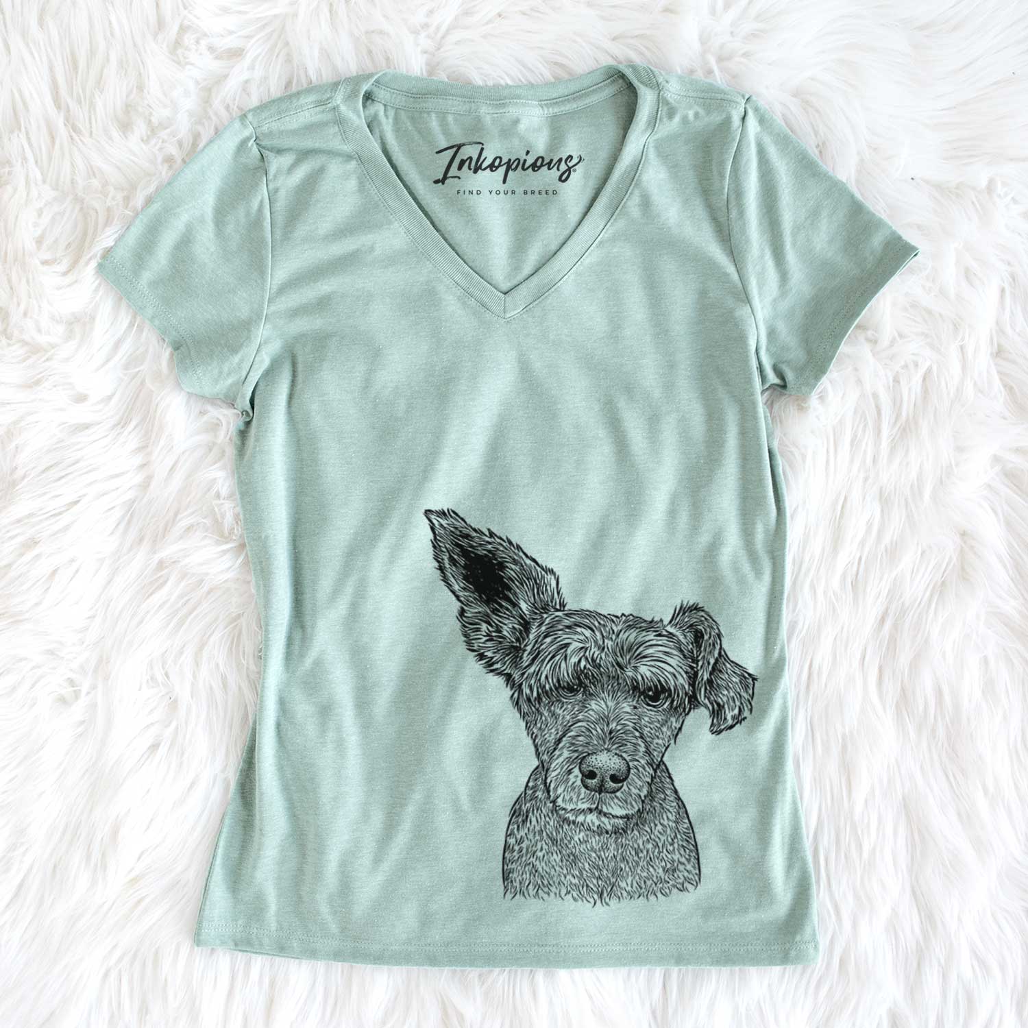 Bare Boodles the Schnauzer Mix - Women's V-neck Shirt