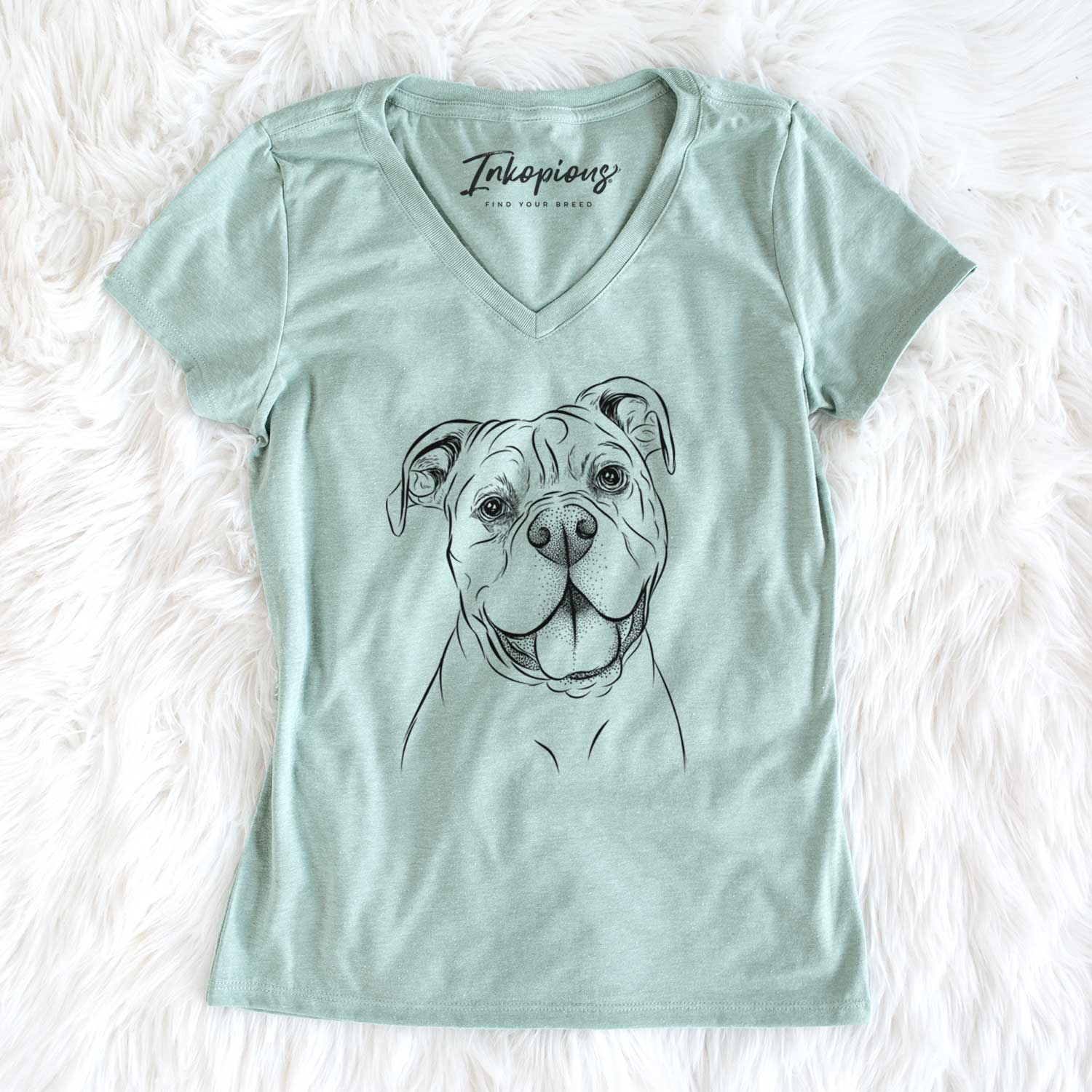 Bare Bravo the Bulldog Mix - Women's V-neck Shirt