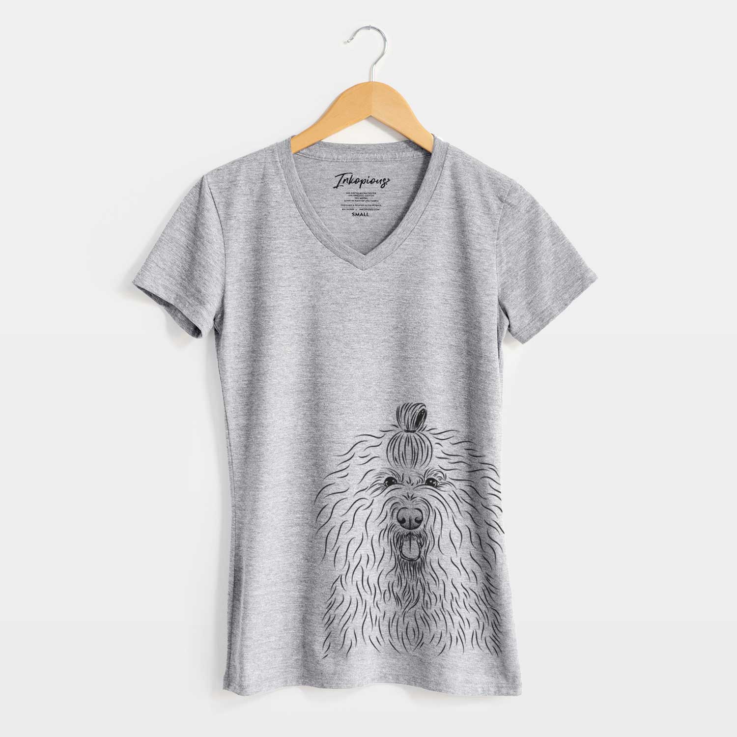 Bare Brody the Old English Sheepdog - Women's V-neck Shirt