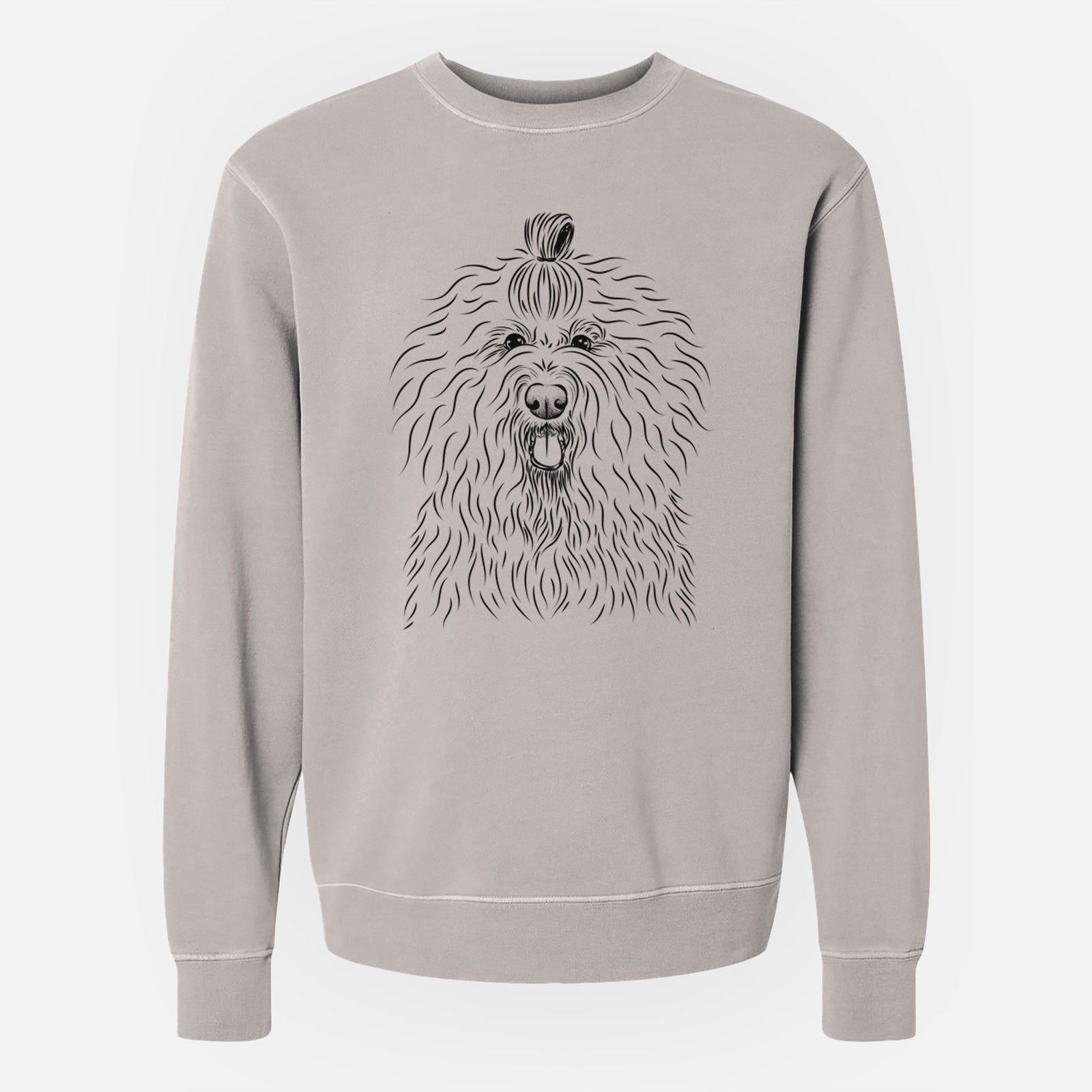 Bare Brody the Old English Sheepdog - Unisex Pigment Dyed Crew Sweatshirt