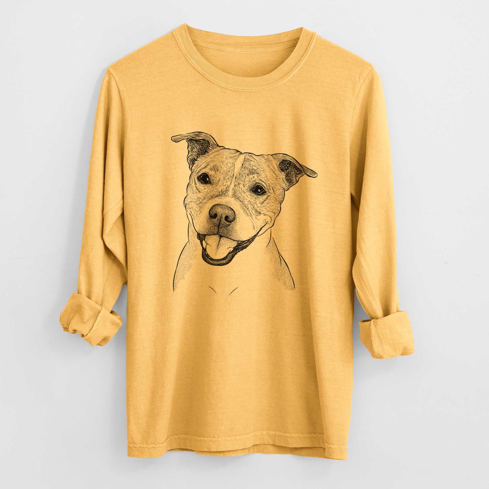 Bare BrookLyn the Staffordshire Bull Terrier - Heavyweight 100% Cotton Long Sleeve